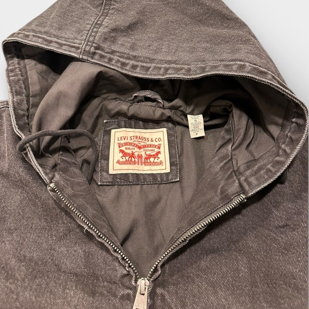Levi Strauss Black Denim Jacket With Hood - Picture 5 of 5
